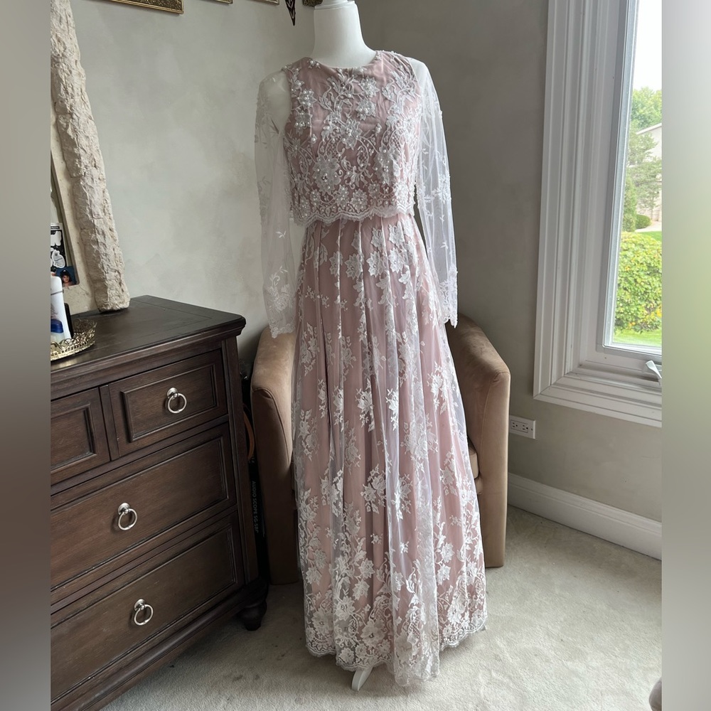 Eliza J formal maxi dress, long sleeve, size 0